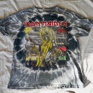 Iron Maiden Killers Blue Gray T-Shirt Grey